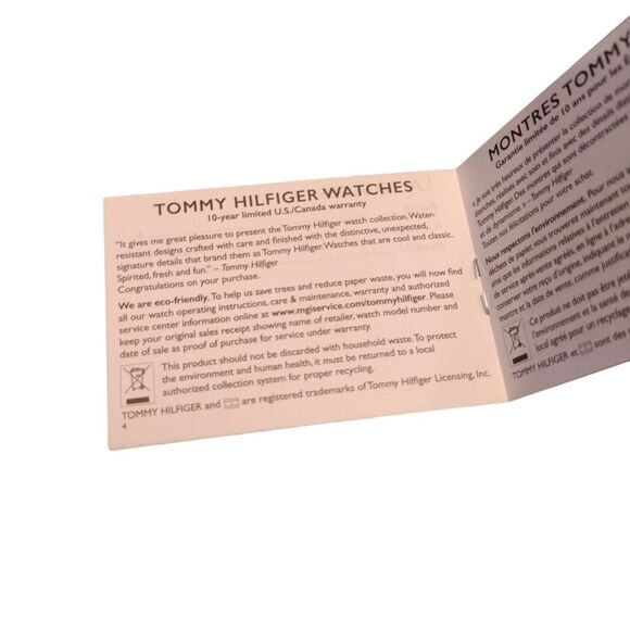 Tommy Hilfiger Rose Gold Bezel Watch 1781853 Leather Band 2016 NEW BATTERY NIB - Picture 15 of 16
